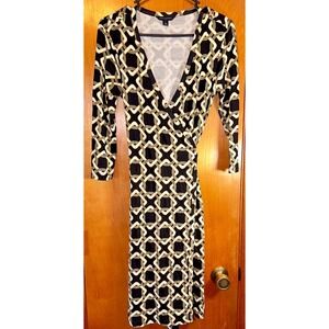 Banana Republic Chain Link Geometric Wrap Dress XS
